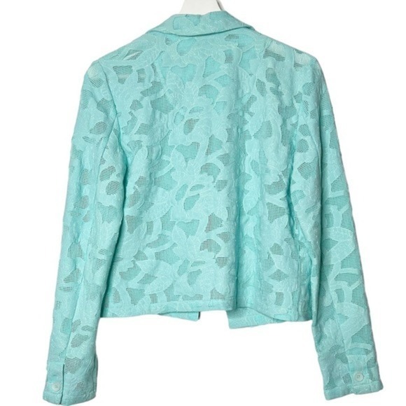 209 Wst 38 Aqua Mesh Cutout Jacket Size 6 - Picture 2 of 11